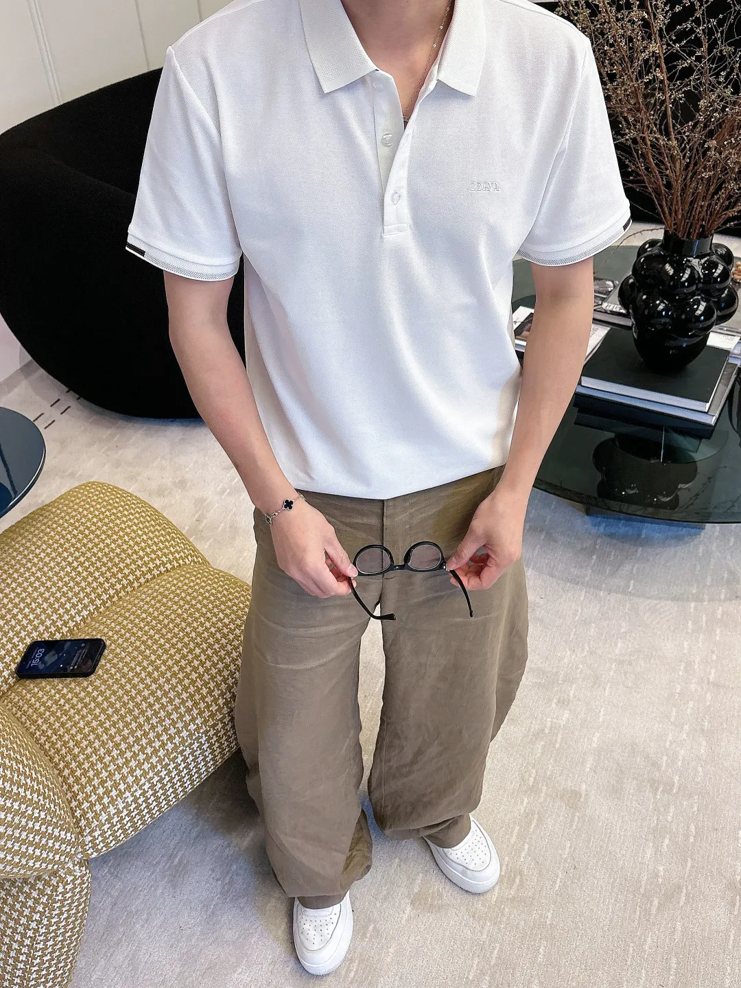 Z 2026ss New Arrival Classic logo Polo ！Classic ，Premium ！ ， ，Quality / ， ！ 100% ， ，Breathable ， ！ Classic LOGO ， ，LOGO ， ， Classic ！ ， ， LOW ， Versatile Polo ！ ：Black White Size：M-3xl